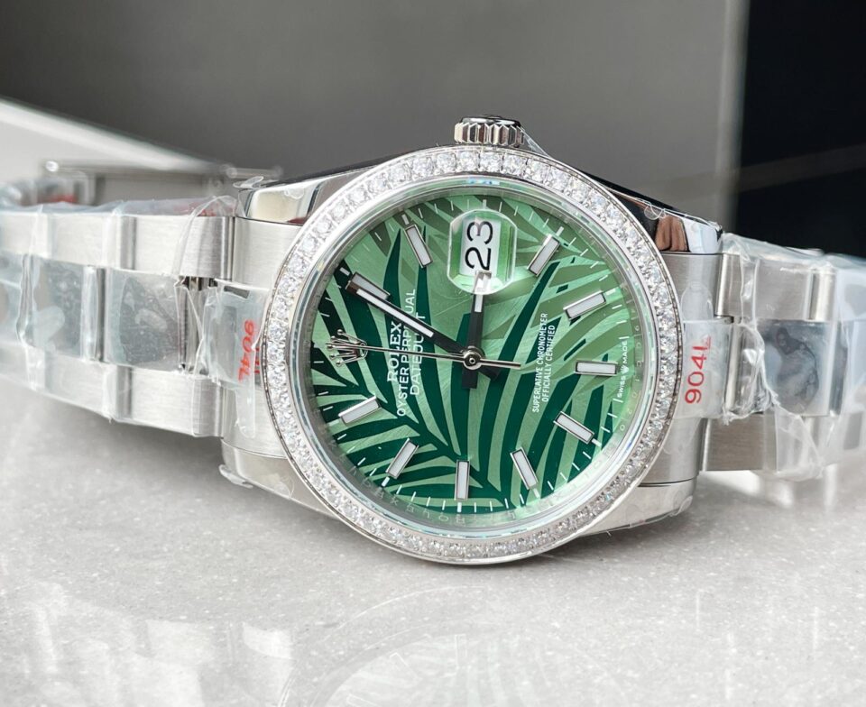 GMF Factory 1:1 DateJust 36 SS 126284 Diamonds Bezel Best Edition New Green Dial A2824