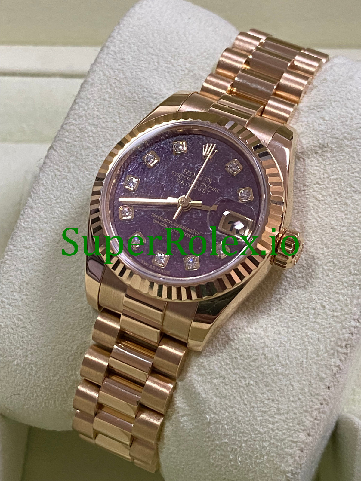 Lady-Datejust 26 Yellow Gold Rubelite Diamond Dial Ref.179178