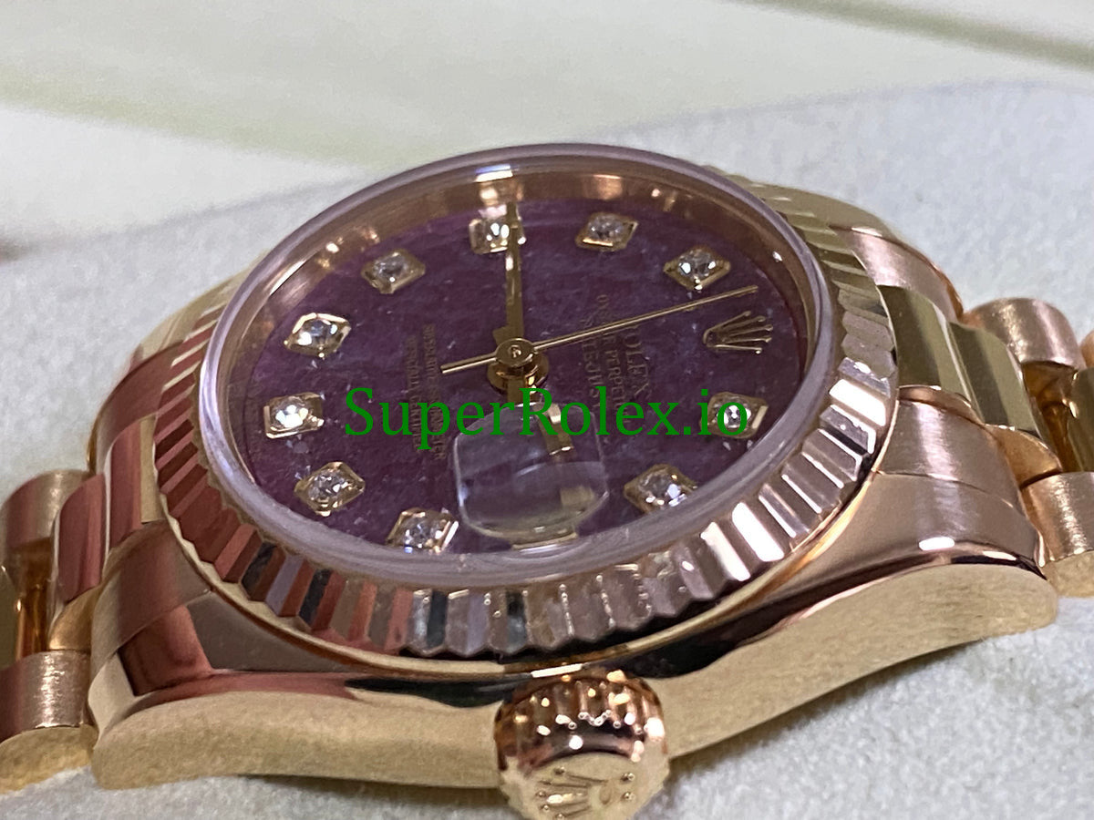 Lady-Datejust 26 Yellow Gold Rubelite Diamond Dial Ref.179178
