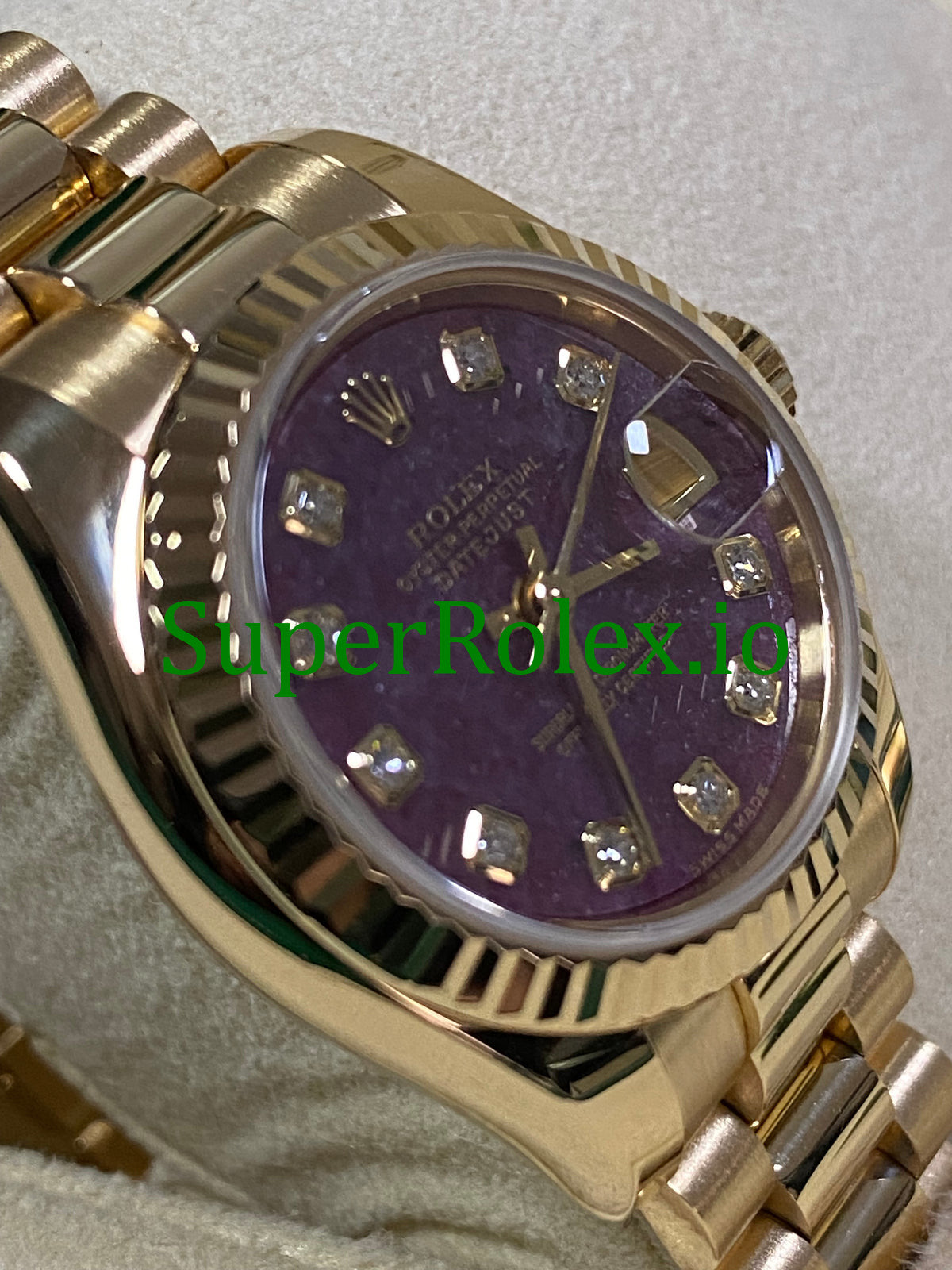 Lady-Datejust 26 Yellow Gold Rubelite Diamond Dial Ref.179178