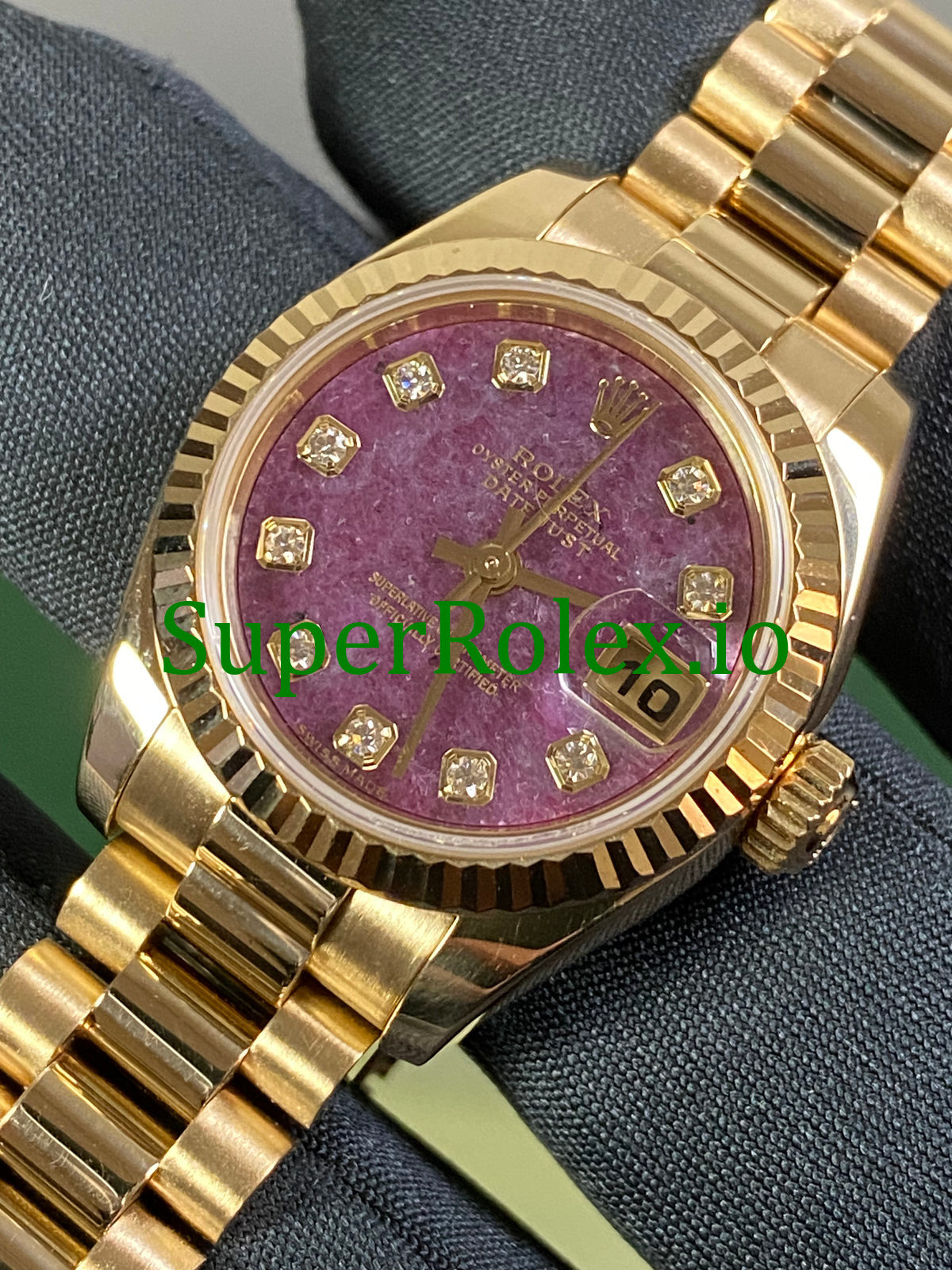 Lady-Datejust 26 Yellow Gold Rubelite Diamond Dial Ref.179178