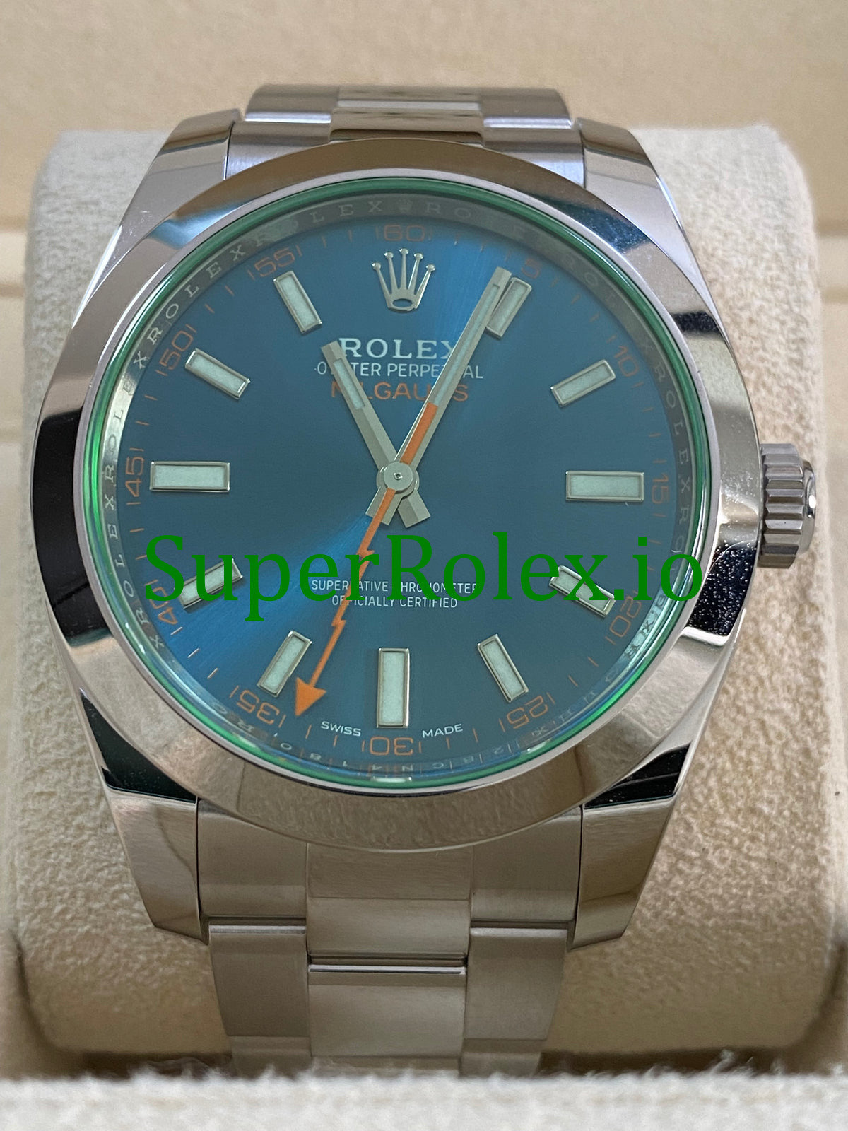 Milgauss 40mm Blue Dial Ref.116400GV - Green Crystal