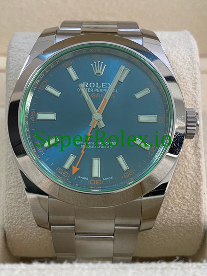 Milgauss 40mm Blue Dial Ref.116400GV - Green Crystal