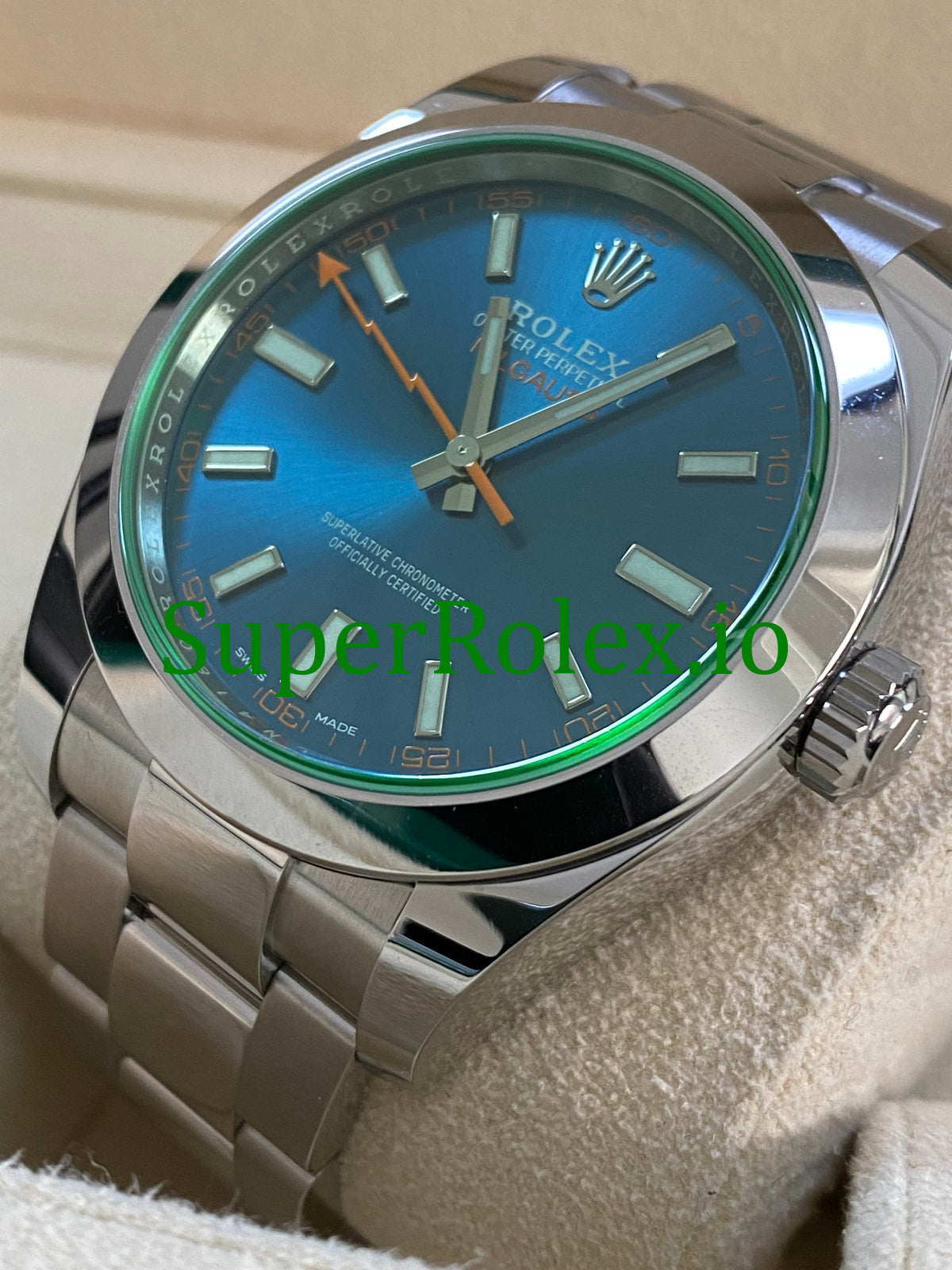 Milgauss 40mm Blue Dial Ref.116400GV - Green Crystal