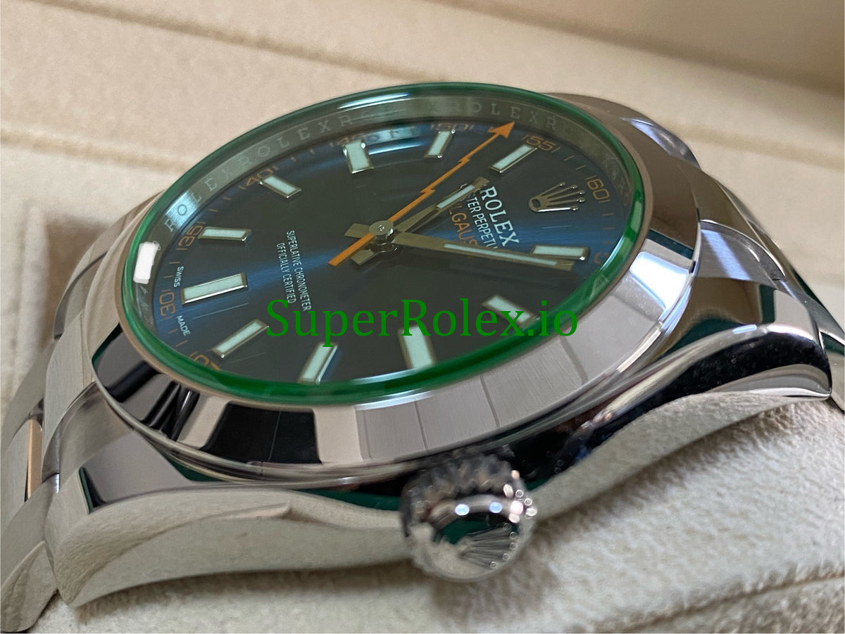 Milgauss 40mm Blue Dial Ref.116400GV - Green Crystal