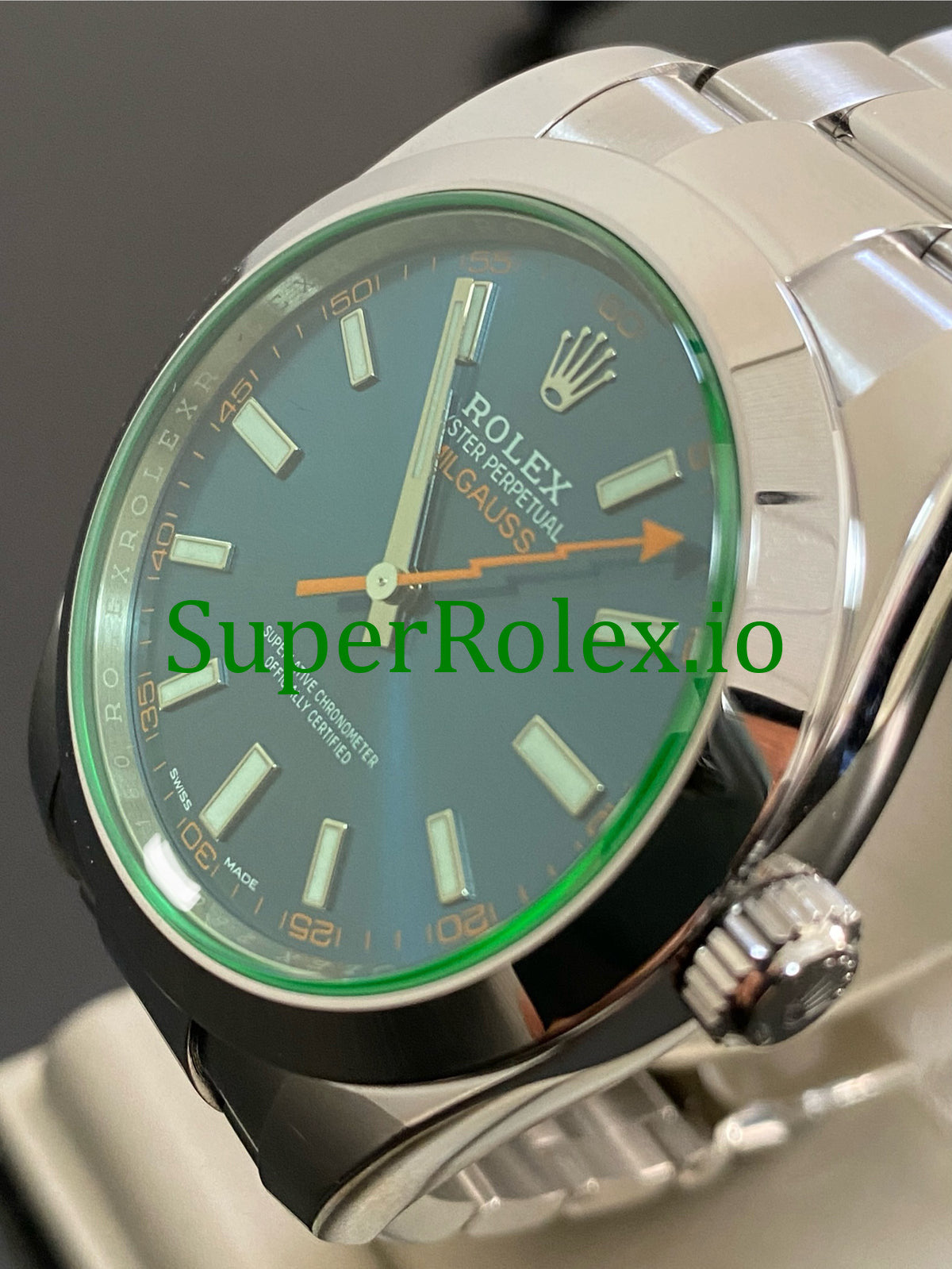 Milgauss 40mm Blue Dial Ref.116400GV - Green Crystal