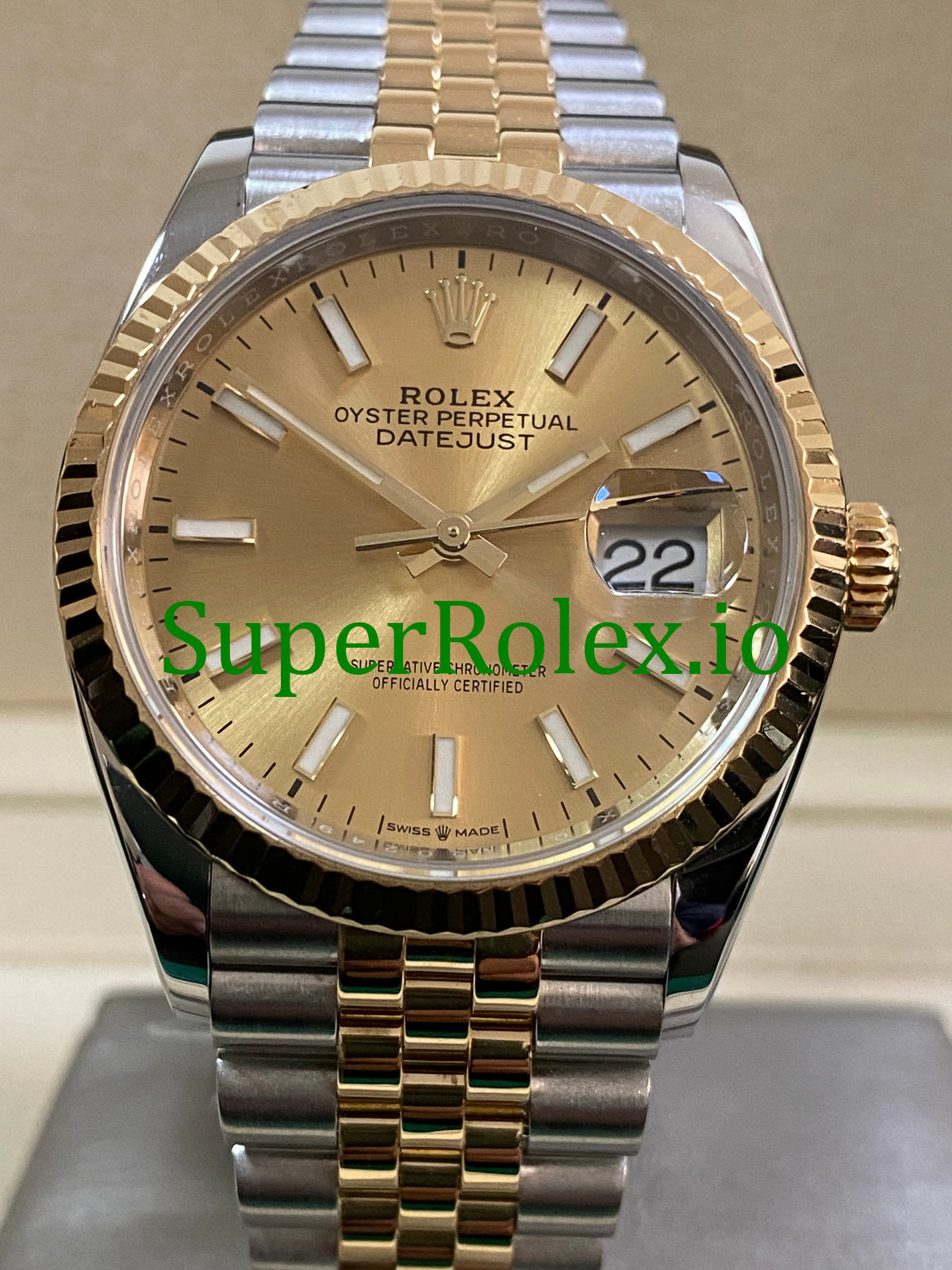 Datejust 36 Yellow Gold Champagne Index Dial Ref.126233