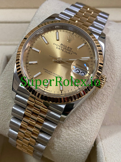 Datejust 36 Yellow Gold Champagne Index Dial Ref.126233