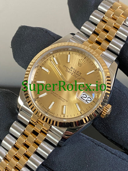 Datejust 36 Yellow Gold Champagne Index Dial Ref.126233