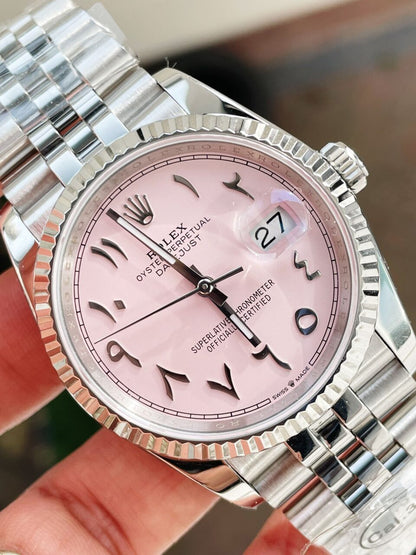 DIWF Factory 1:1 DateJust 36 126234 Best Edition 904L Steel Tiffany Pink Dial Arabic Marker SA3235