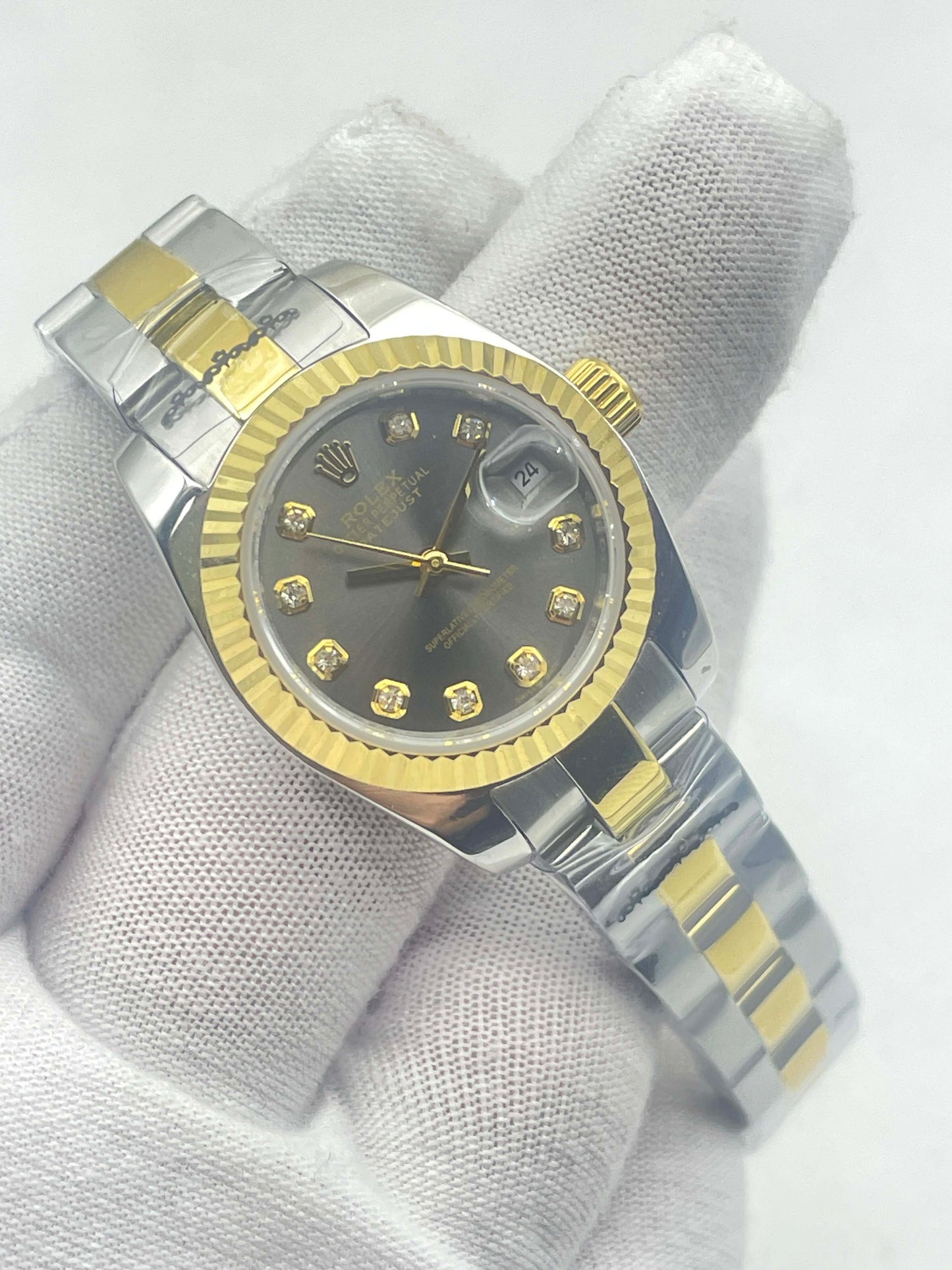 Lady-Datejust 26 Yellow Gold and Steel Diamond Dial Ref.179173