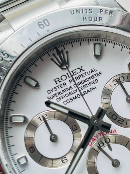 Daytona 116500 DAYTONA 1:1 Best Edition CF 904L SS Case and Bracelet White Dial Silver bezel SA4130
