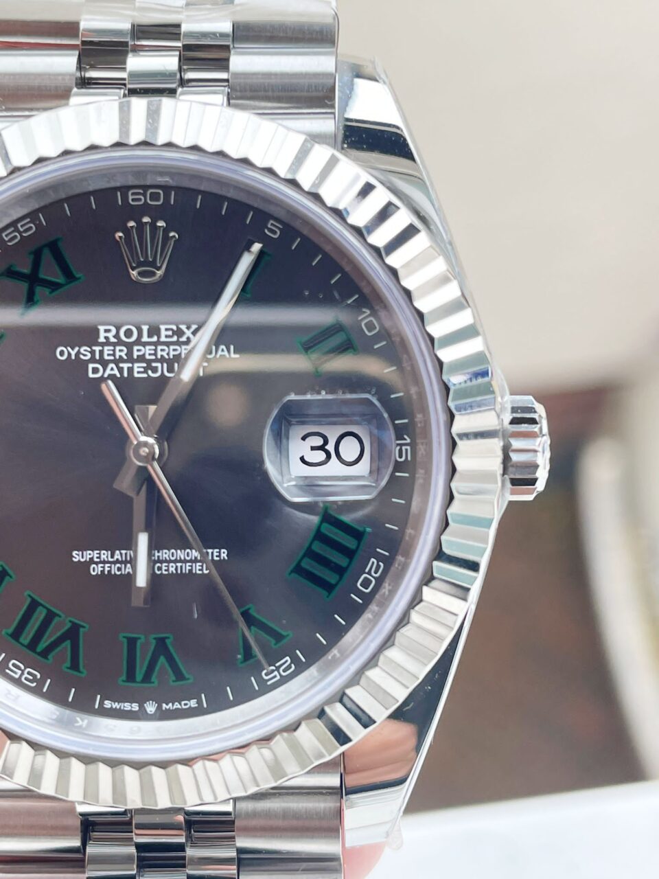 DateJust Men “wimbledon”SS Grey textured Dial Roman Markers