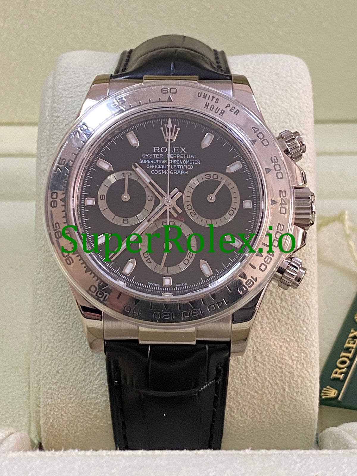 Cosmograph Daytona 40 White Gold Black Dial Ref.116519