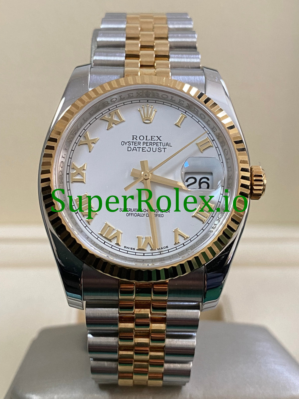 Datejust 36 Steel and Yellow Gold White Roman Dial Ref.116233
