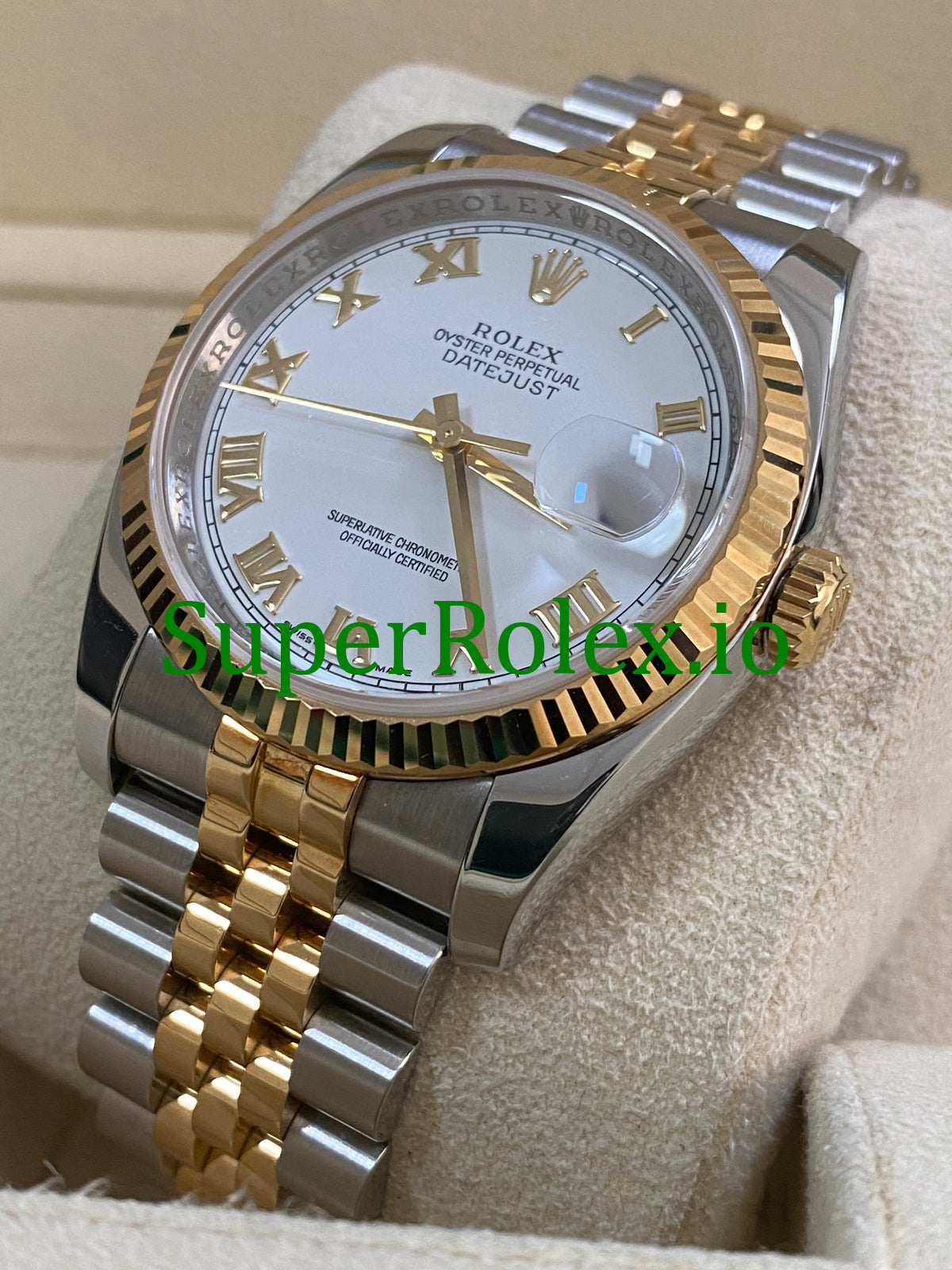 Datejust 36 Steel and Yellow Gold White Roman Dial Ref.116233