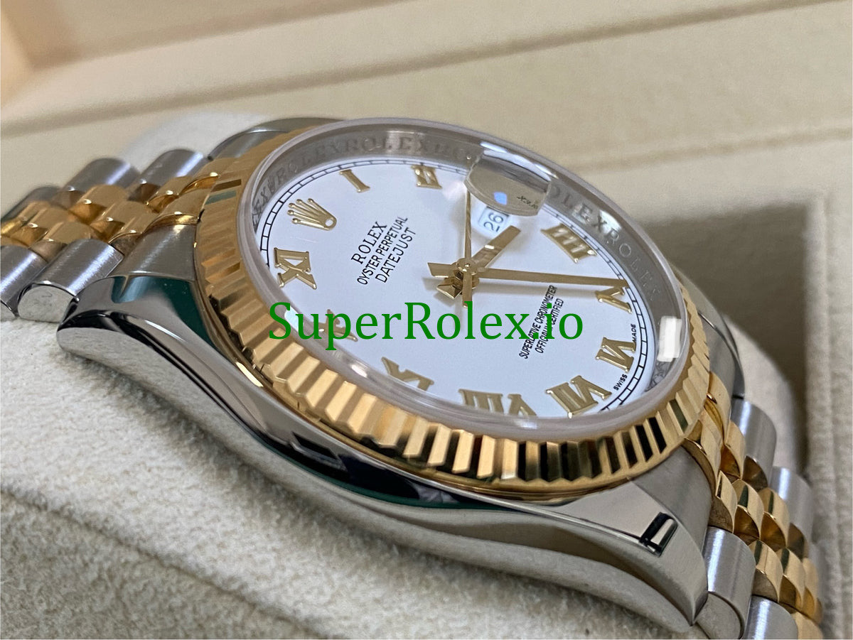 Datejust 36 Steel and Yellow Gold White Roman Dial Ref.116233
