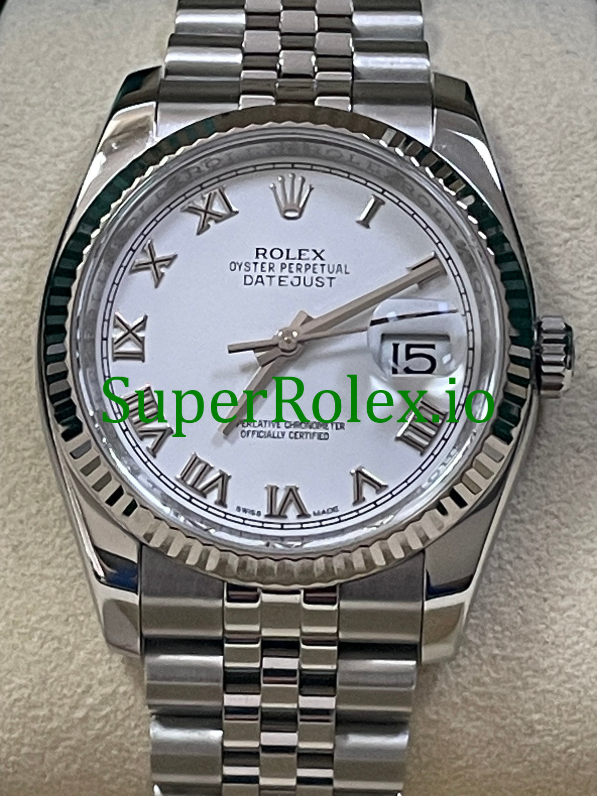 Datejust 31 Steel White Gold White Roman Dial Ref.178274