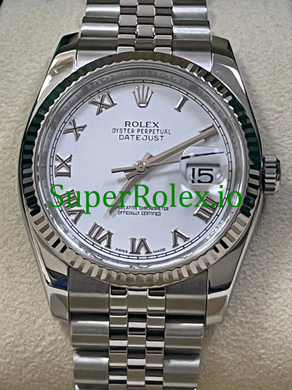 Datejust 31 Steel White Gold White Roman Dial Ref.178274