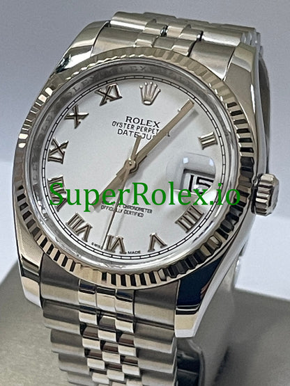 Datejust 31 Steel White Gold White Roman Dial Ref.178274
