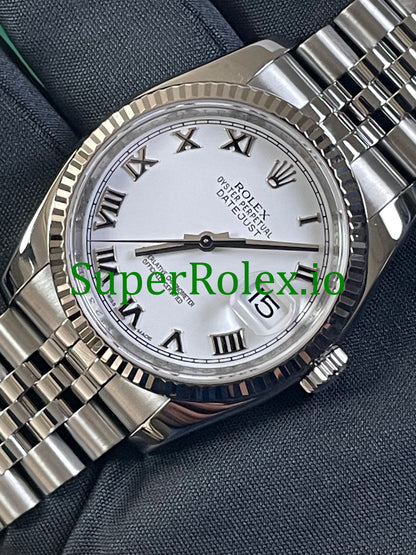 Datejust 31 Steel White Gold White Roman Dial Ref.178274