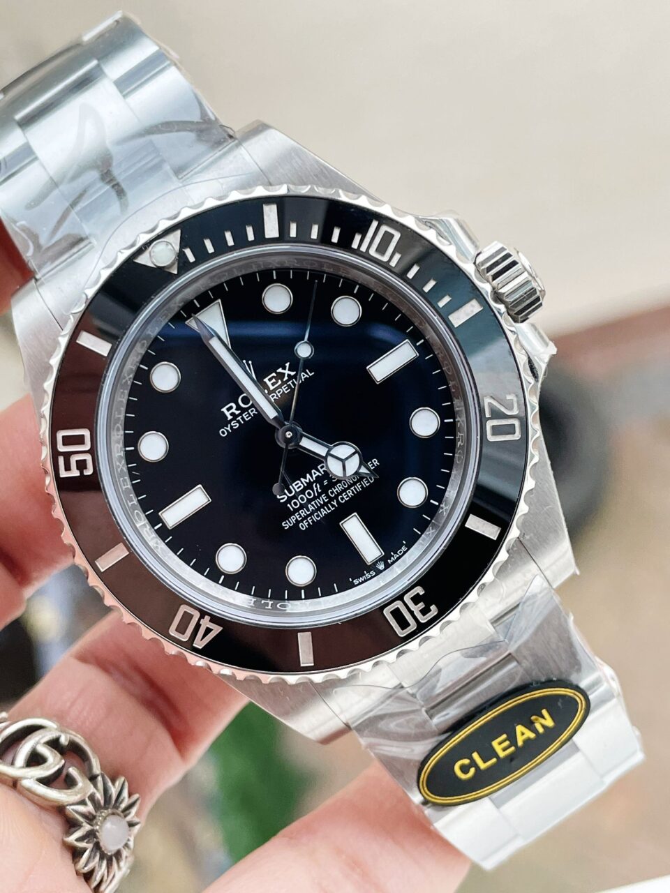 Clean FACTORY 1:1 Submariner No Date CF 41mm Black Dial Black ceramic Bezel 3230