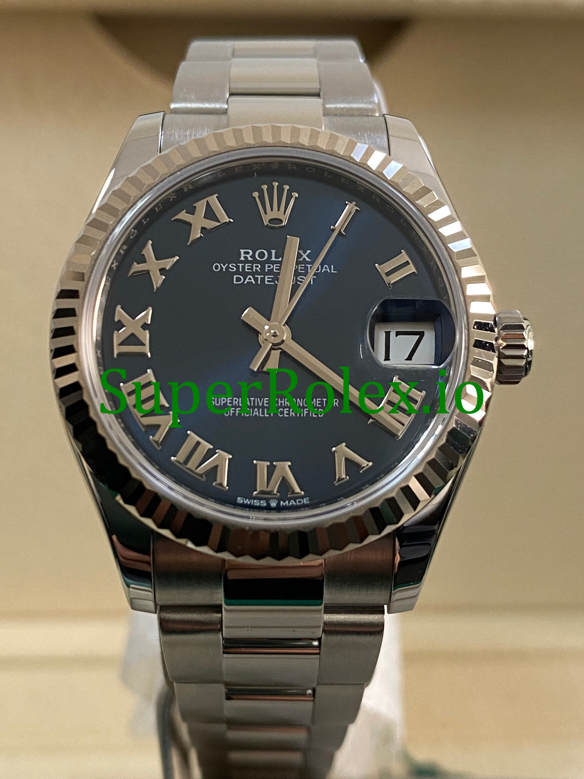 Datejust 31 Steel and White Gold Blue Roman Dial Ref.278274