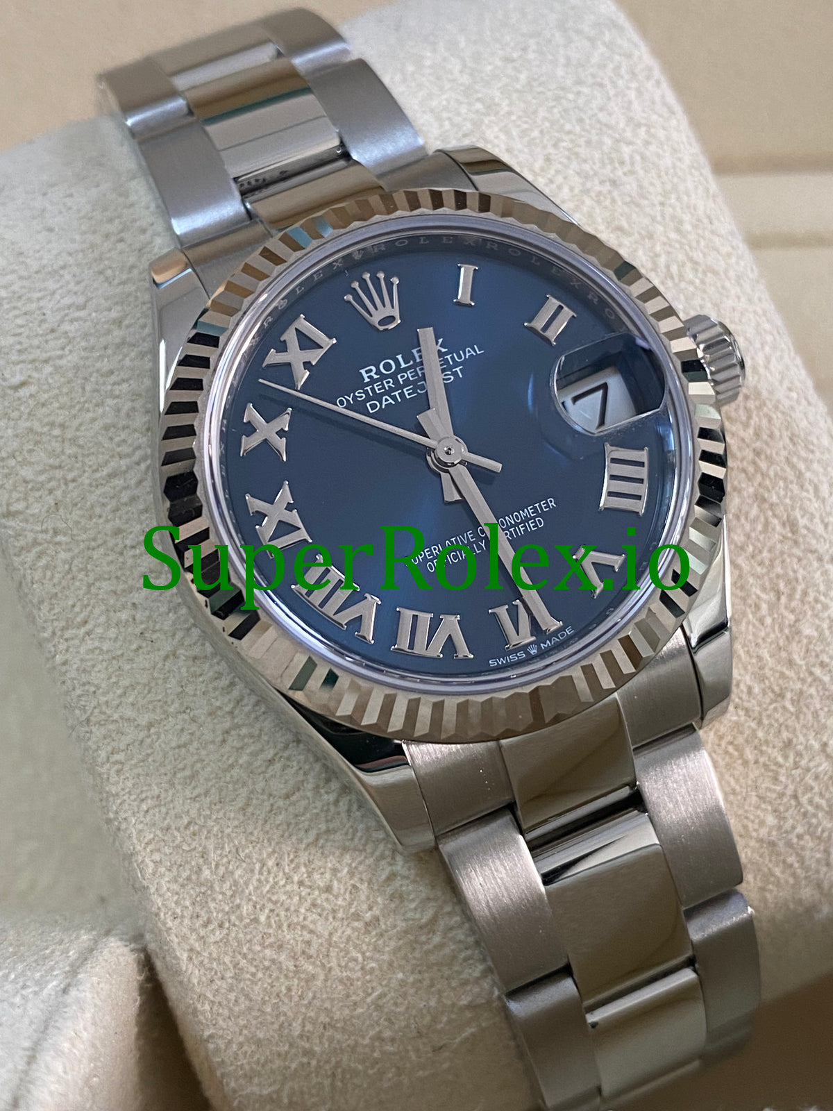 Datejust 31 Steel and White Gold Blue Roman Dial Ref.278274