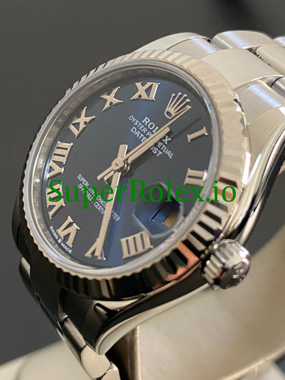 Datejust 31 Steel and White Gold Blue Roman Dial Ref.278274