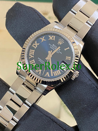 Datejust 31 Steel and White Gold Blue Roman Dial Ref.278274