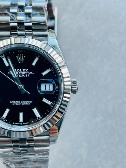 VS Factory 1:1 DateJust 41 SS Best Edition 904L Steel Black Dial