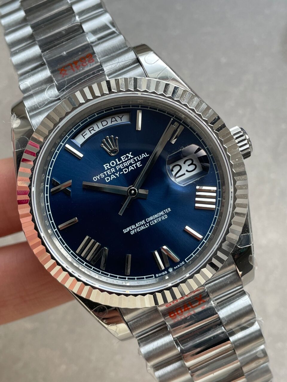 GMF Factory 1:1 DayDate 40mm 228239 Gain Weight SS/tungsten Blue Dial Roman Markers A3255