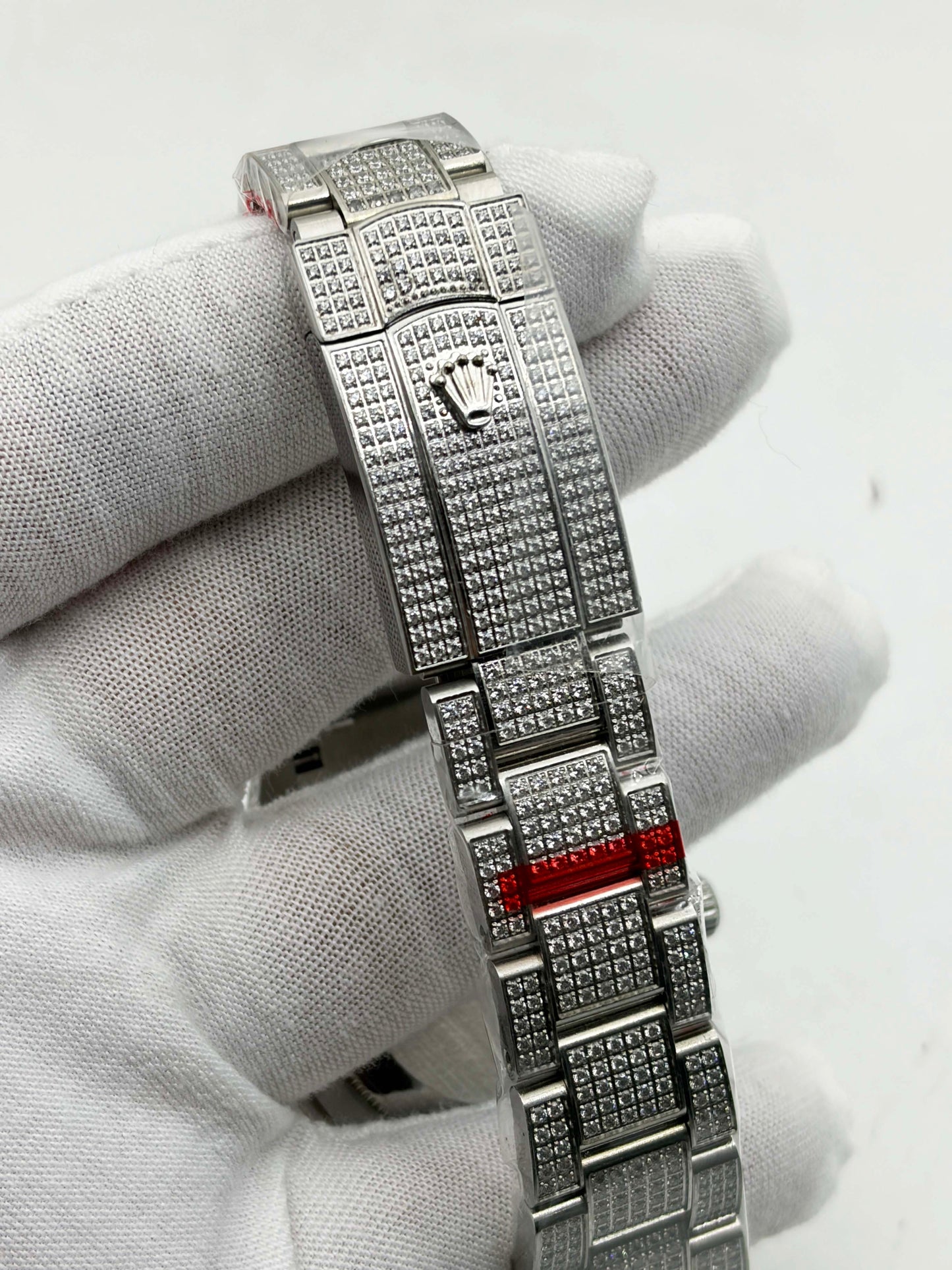 OYSTER PERPETUAL 41mm 904L SS MOISSANITE DIAMONDS BRACELET AND DIAL A2824 iced out