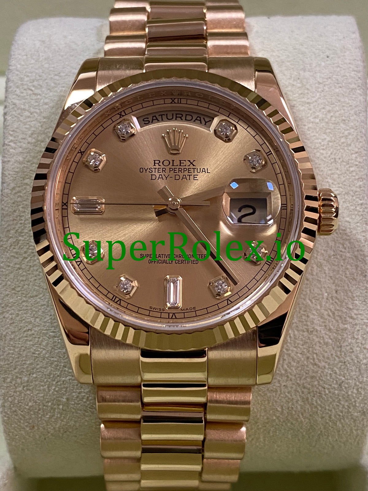 Day-Date 36MM Yellow Gold Diamond Dial Ref.118238
