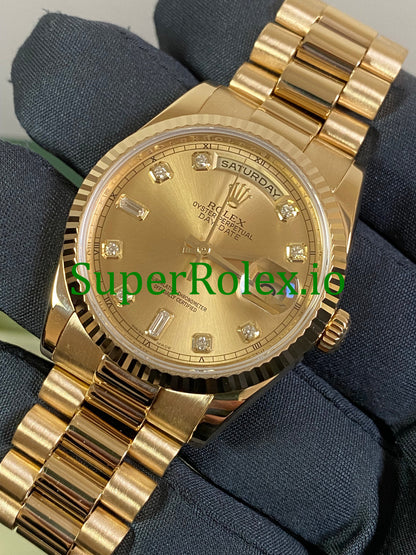 Day-Date 36MM Yellow Gold Diamond Dial Ref.118238