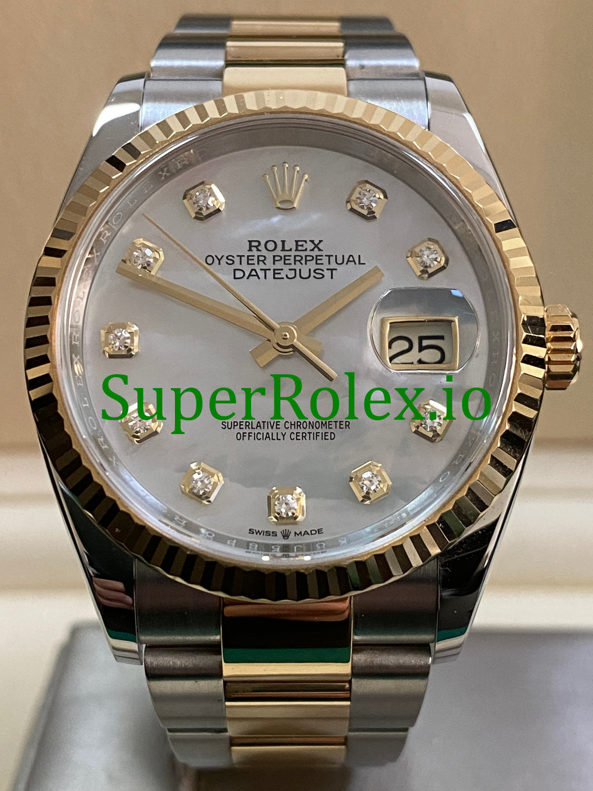 Datejust 36 Yellow Gold Mother of Pearl Diamond Dial Ref.126233