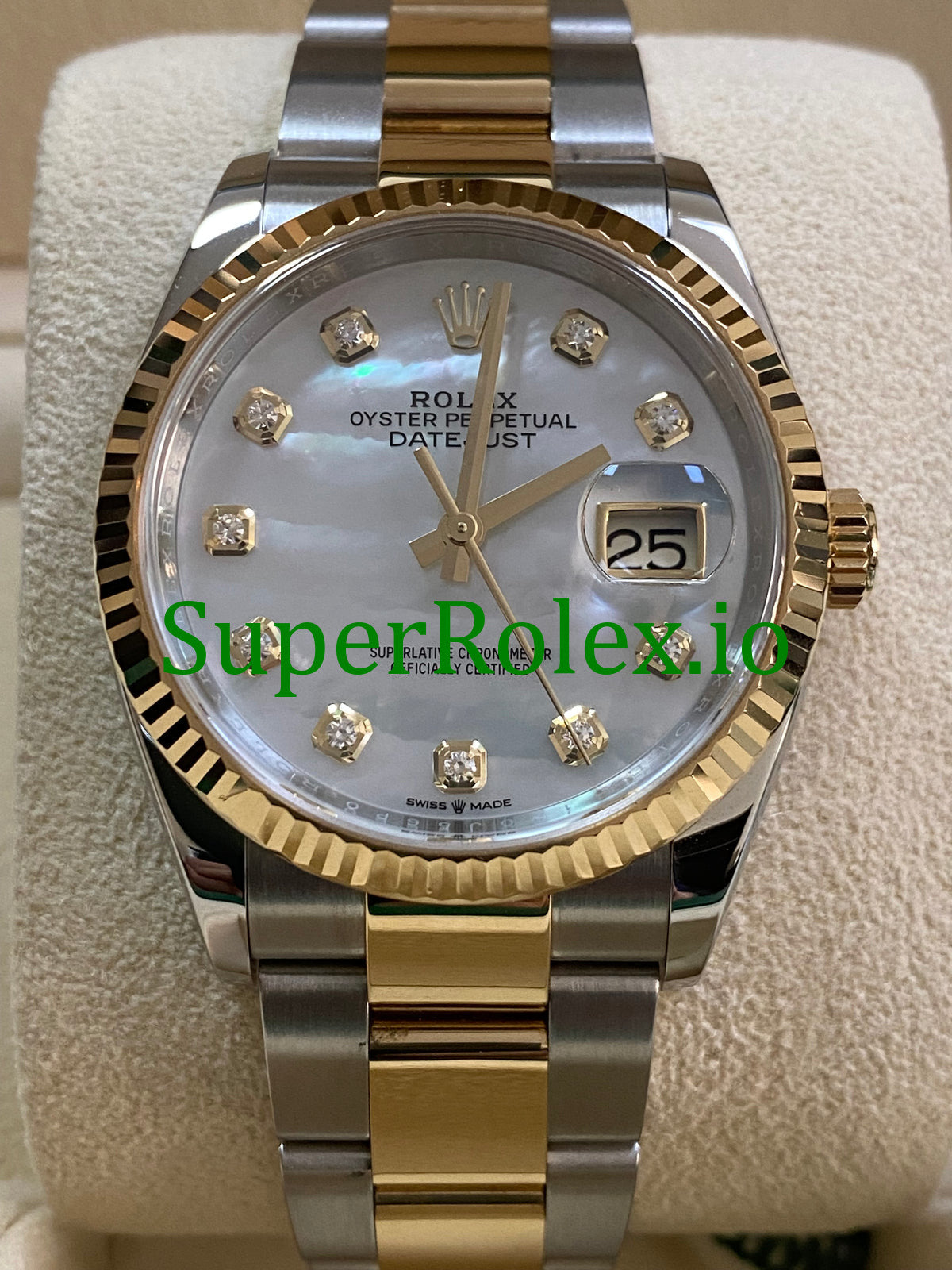 Datejust 36 Yellow Gold Mother of Pearl Diamond Dial Ref.126233