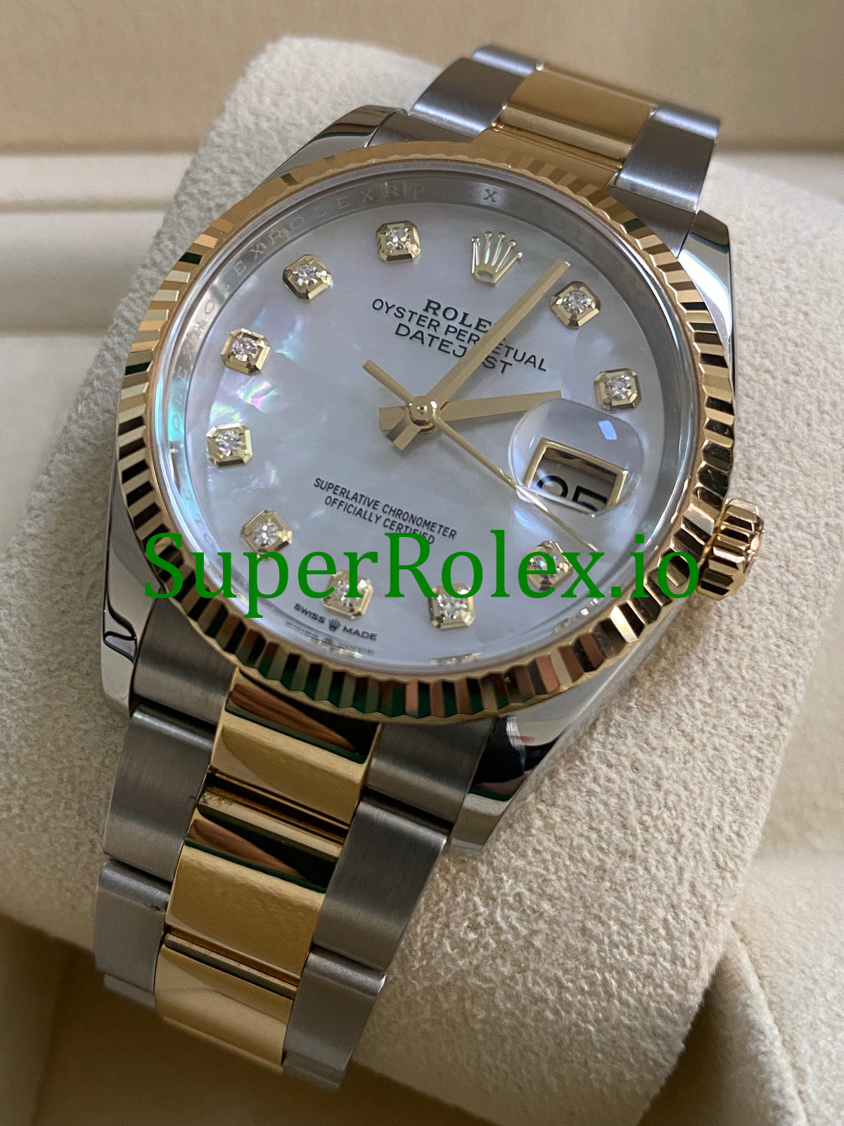 Datejust 36 Yellow Gold Mother of Pearl Diamond Dial Ref.126233