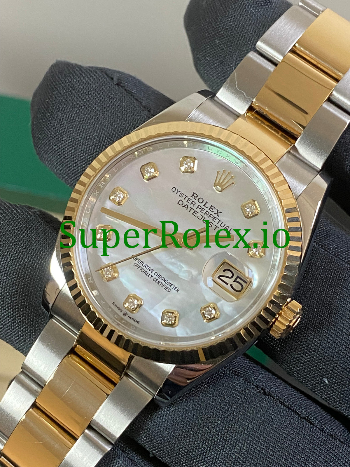 Datejust 36 Yellow Gold Mother of Pearl Diamond Dial Ref.126233
