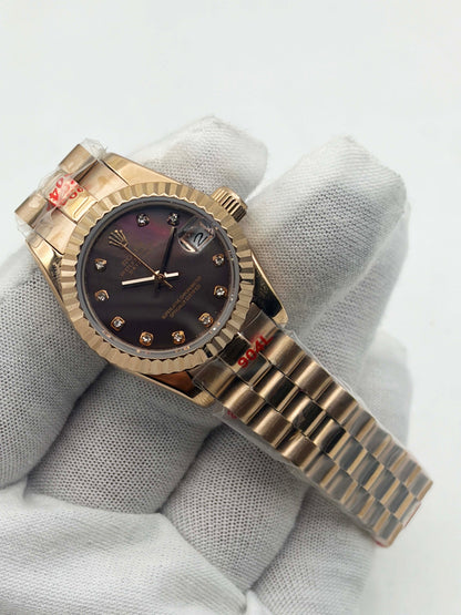 Lady-Datejust 26 Everose Gold Pearl Diamond Dial Ref.179175