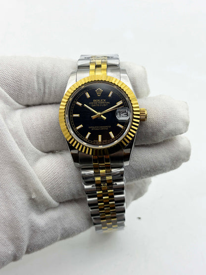 Datejust 31 Steel and Yellow Gold Black Index Dial Ref.178273