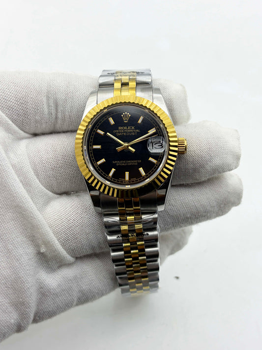 Datejust 31 Steel and Yellow Gold Black Index Dial Ref.178273