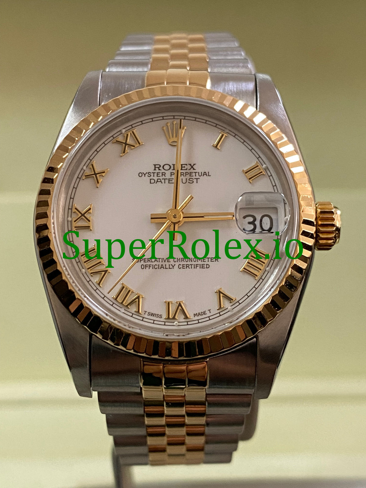 Datejust 31 Yellow Gold White Roman Dial Ref.68273