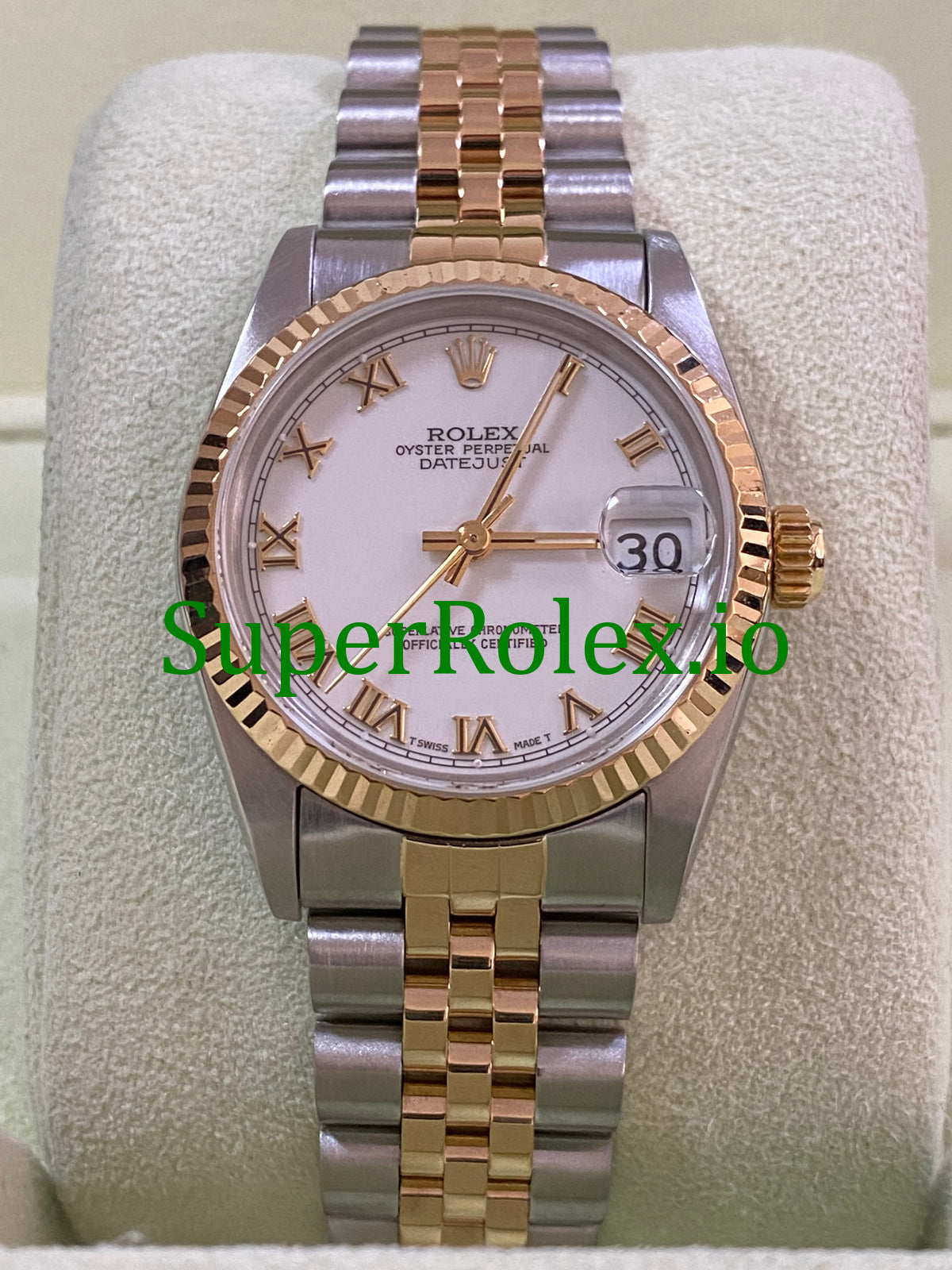 Datejust 31 Yellow Gold White Roman Dial Ref.68273