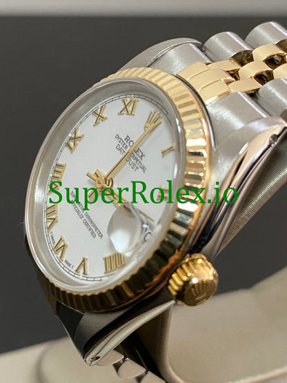 Datejust 31 Yellow Gold White Roman Dial Ref.68273