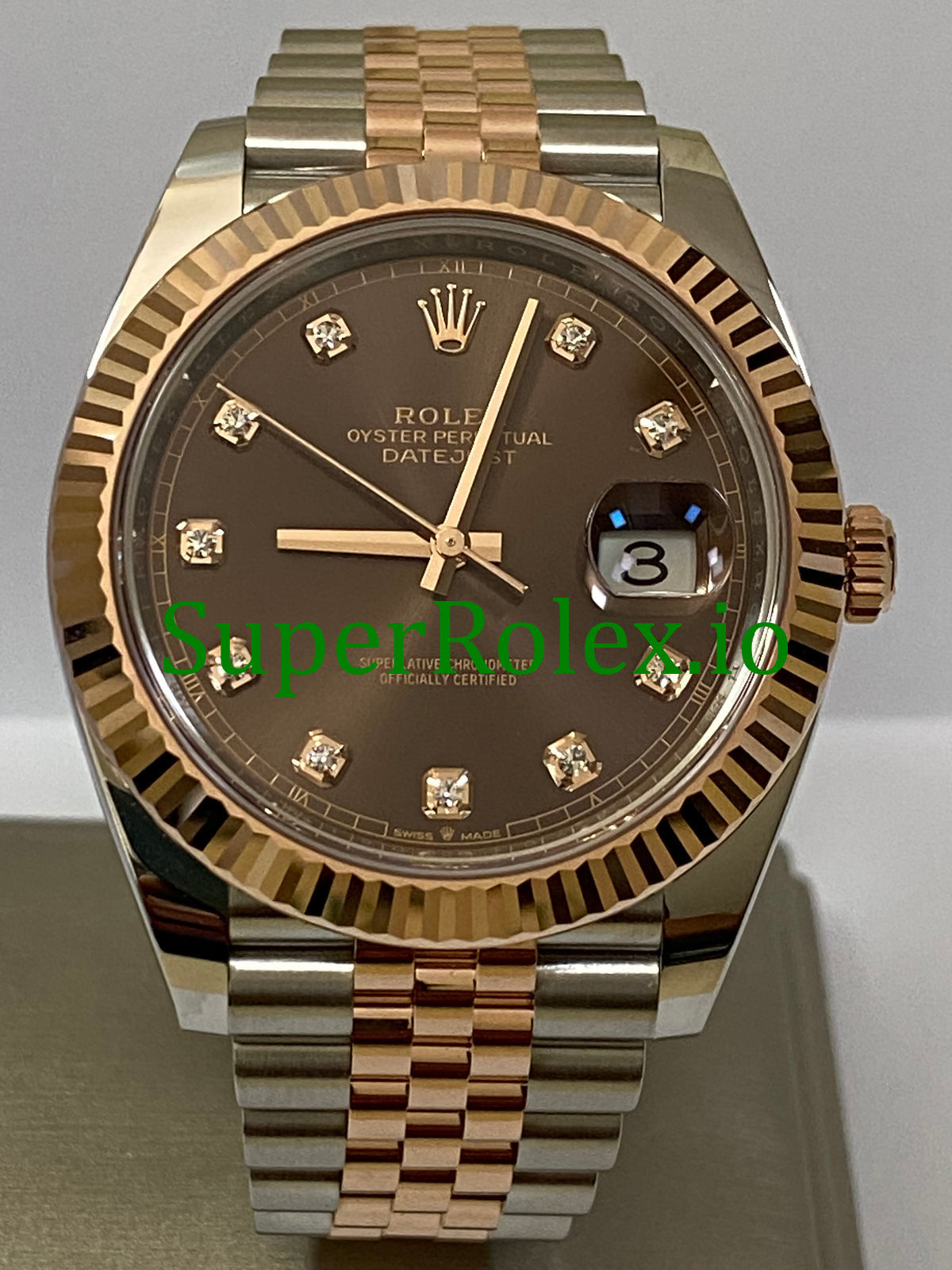 Datejust 41 Steel and Everose Gold Chocolate Diamond Dial Ref.126331