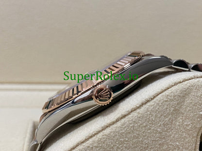 Datejust 41 Steel and Everose Gold Chocolate Diamond Dial Ref.126331