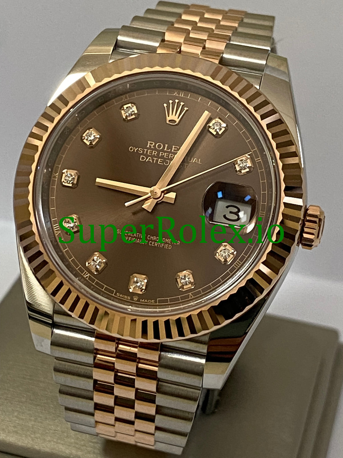 Datejust 41 Steel and Everose Gold Chocolate Diamond Dial Ref.126331
