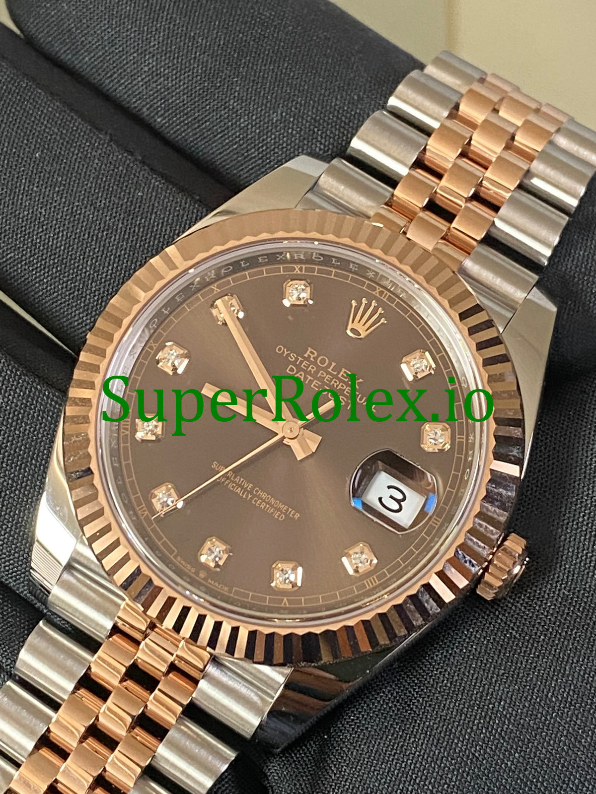 Datejust 41 Steel and Everose Gold Chocolate Diamond Dial Ref.126331