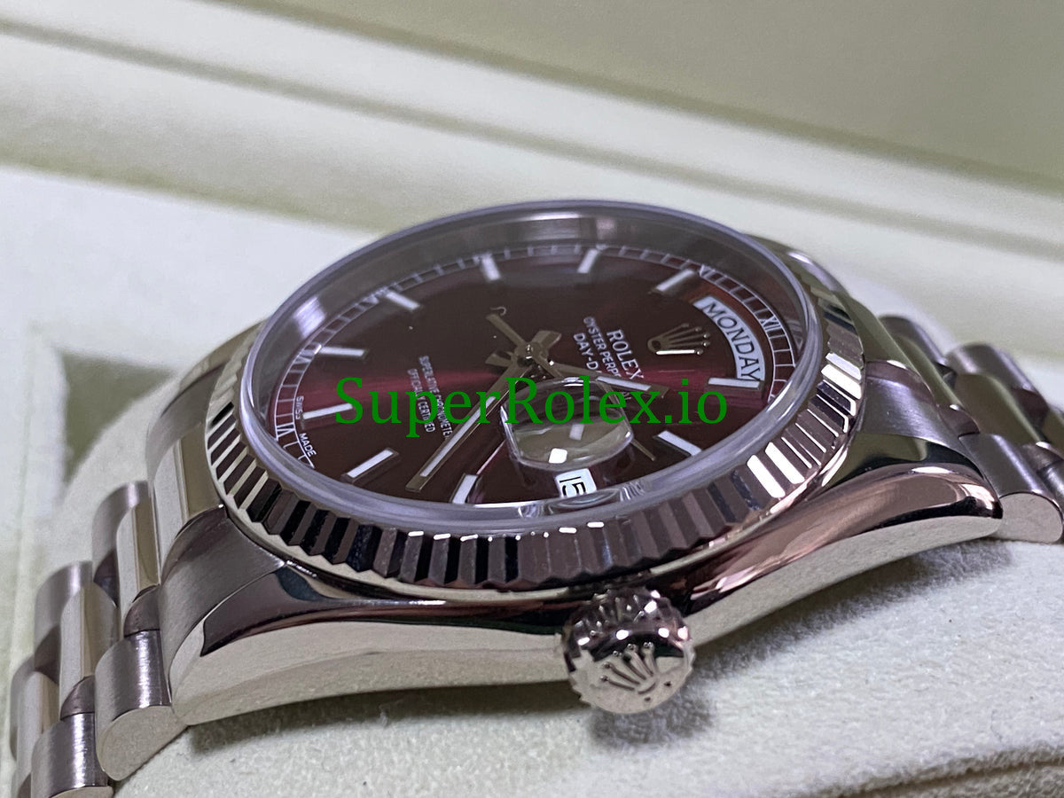 Day-Date 36MM White Gold Cherry Dial Ref.118239